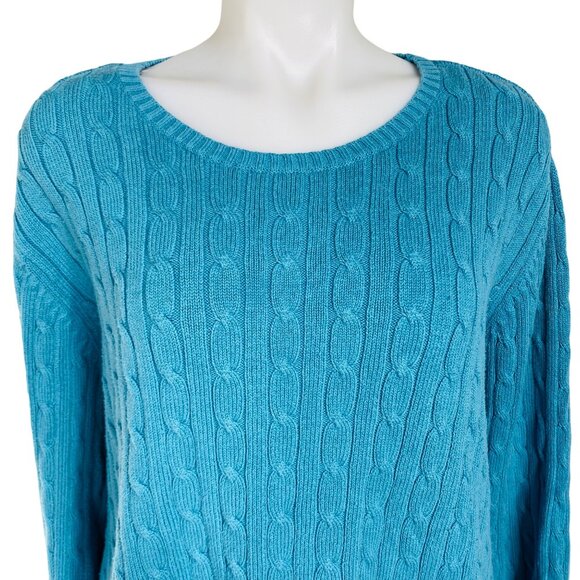 Vintage St John’s Bay Teal Twist Knit Sweater - Picture 3 of 10